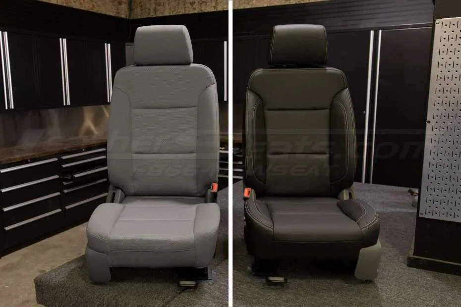 before and after automotive seat upholstery