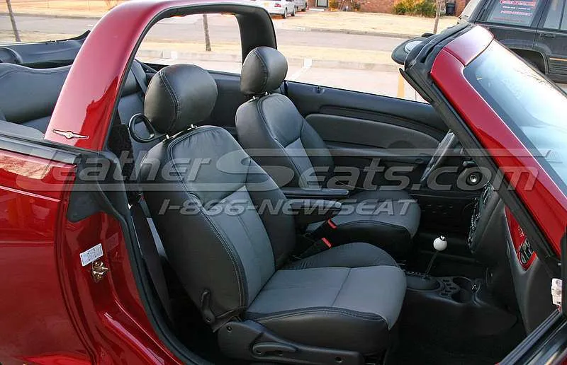Chrysler PT Cruiser Leather Seats - Dark Graphite & Light Grey - Installed - Front seats