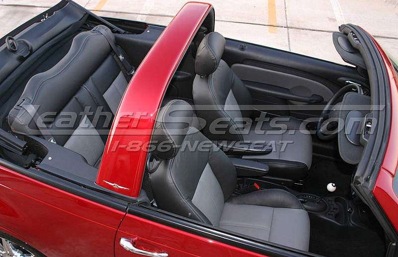 Chrysler PT Cruiser Leather Seats - Dark Graphite & Light Grey - Installed -Light Grey