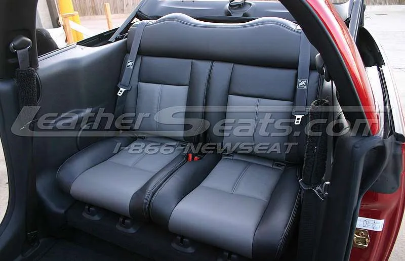 Chrysler PT Cruiser Leather Seats - Dark Graphite & Light Grey - Installed - rear seats