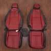 2016-2021 Honda Civic Leather Seat Upholstery - Black & Cardinal - Front seats with console cover