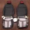 2016-2021 Honda Civic Leather Seat Upholstery - Black & Cardinal - Back view of front seats and console cover