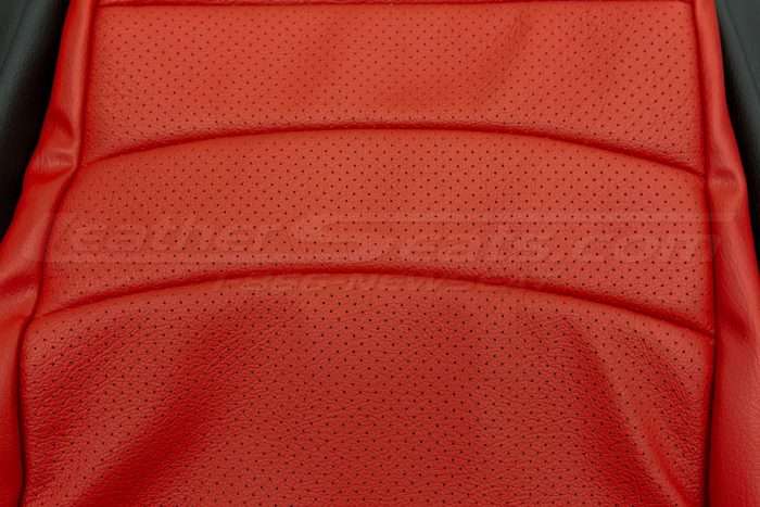 Honda S2000 Seat Upholstery - Black & Bright Red - Backrest perforation
