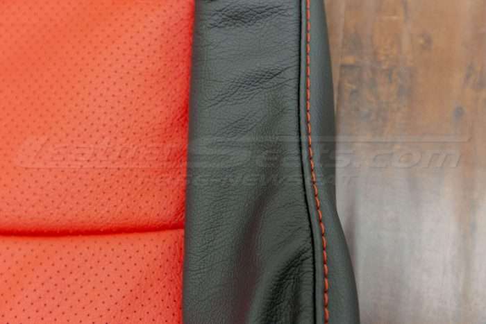 Honda S2000 Seat Upholstery - Black & Bright Red - Perforation & side stitching