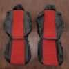 2015-2021 Dodge Challenger Upholstery Kit - Black w/ Red Suede - Front Seats