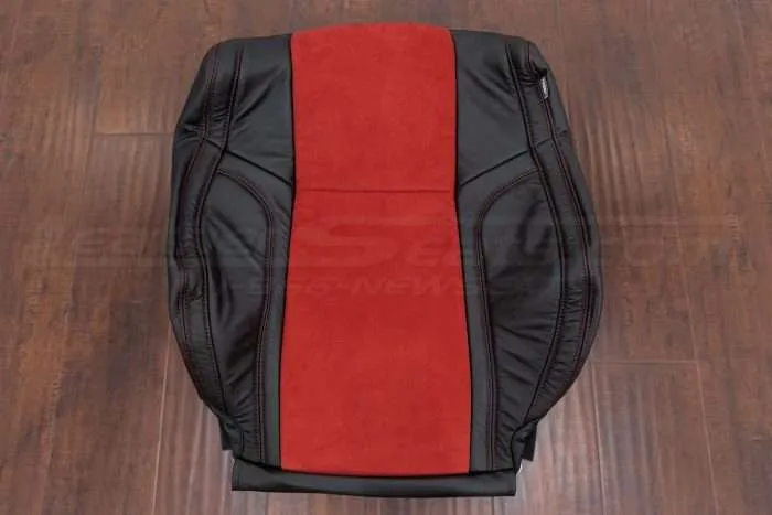 2015-2021 Dodge Challenger Upholstery Kit - Black w/ Red Suede - Front backrest