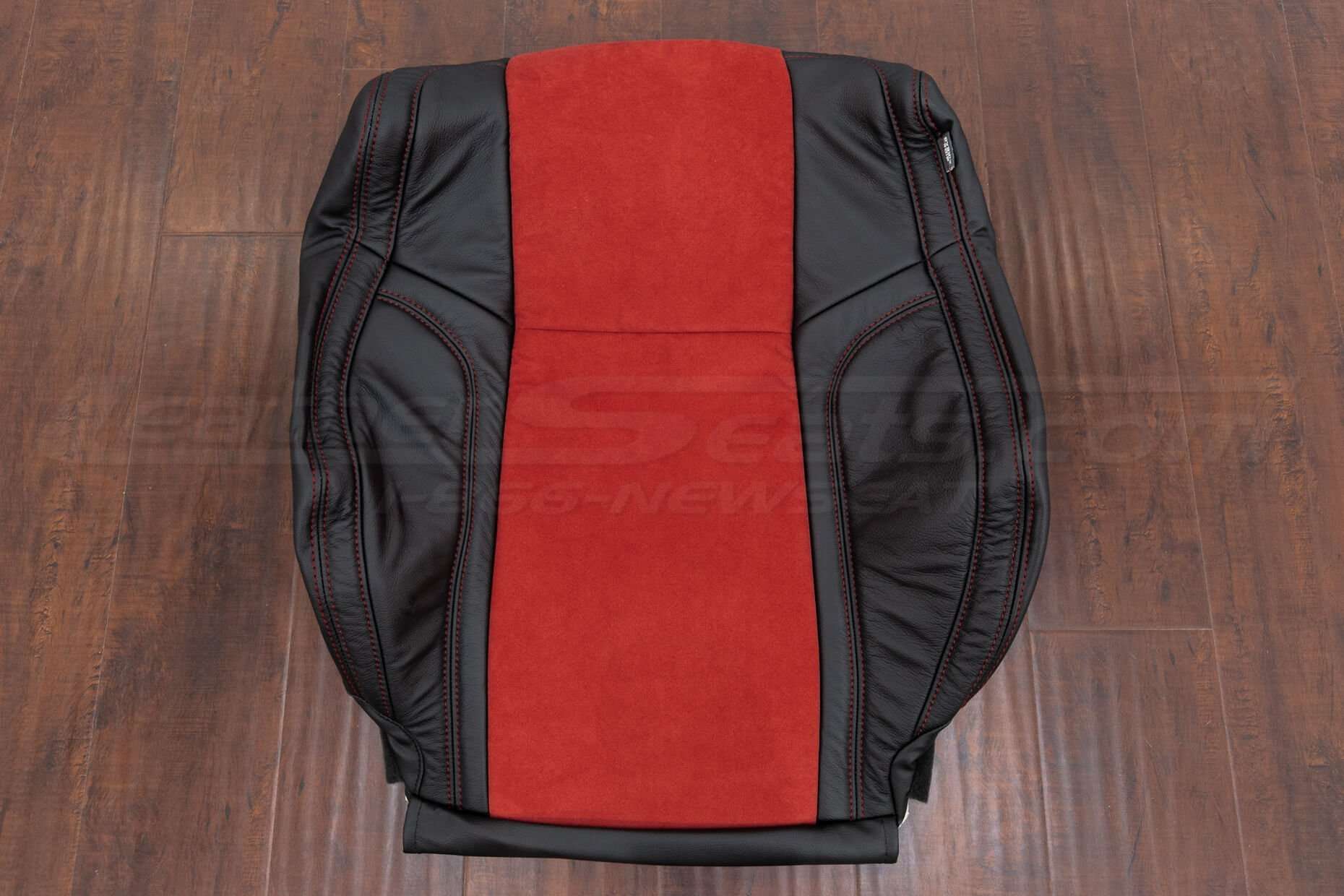 2015-2021 Dodge Challenger Upholstery Kit - Black w/ Red Suede - Front backrest