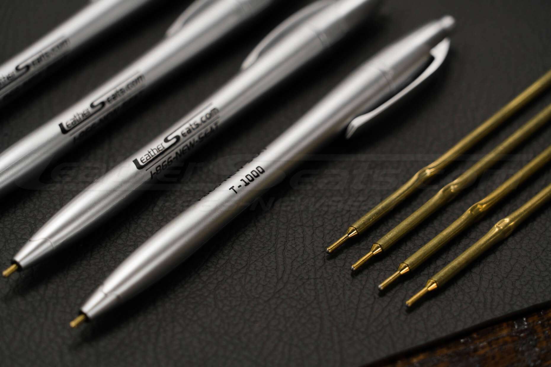 111pc Leathercraft Silver Marking Pen Cleaning Pen Brass Ball Point Pen Tool Set 