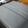 Ford F-150 Console Lid Stitching close-up;