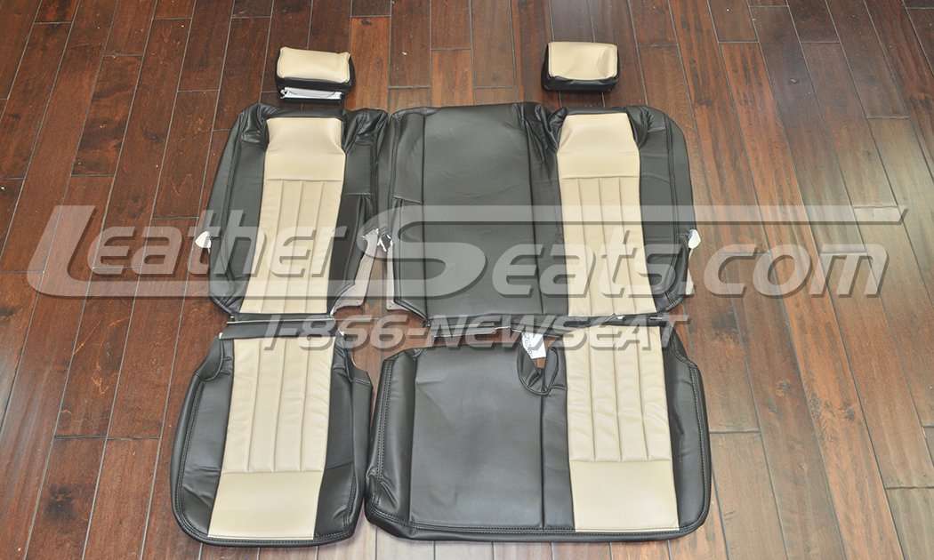 Lincoln Navigator Upholstery Kit - Black & Sandstone - Rear seats