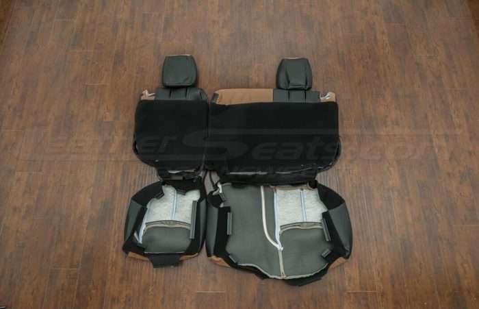 Jeep Wrangler leather kit - Black/Teak - Back of rear seats