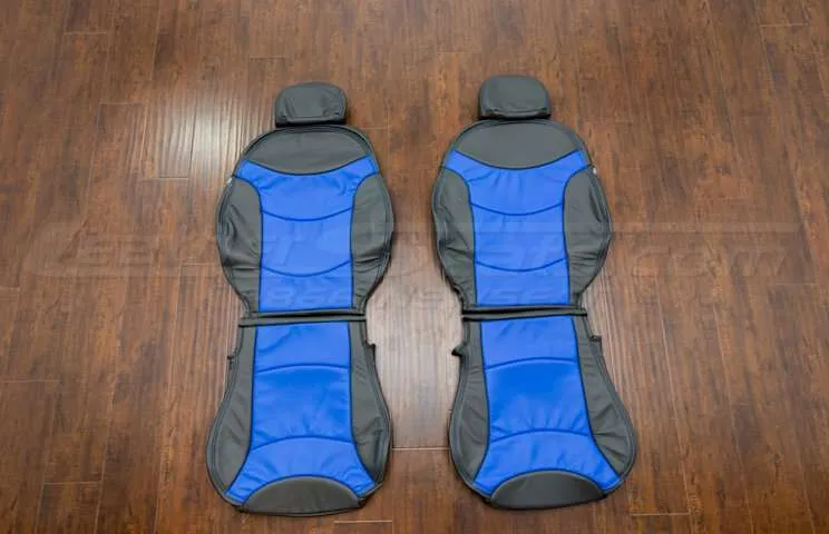 Mini Cooper upholstery kit - Dark Graphite & Cobalt - Front seats