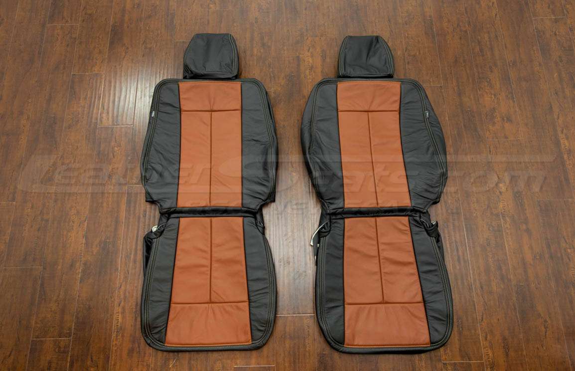 2010-2011 Ford Expedition Leather Kit - Black & Mitt Brown - Front seats