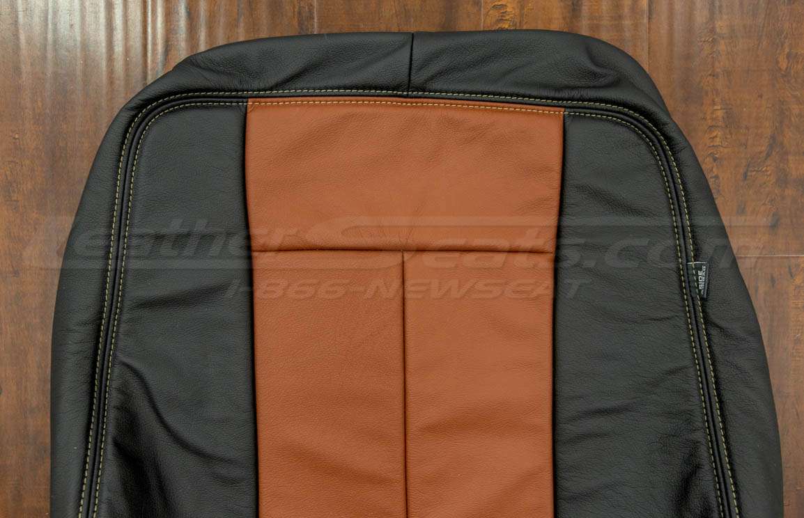 2010-2011 Ford Expedition Leather Kit - Black & Mitt Brown - Top half of front backrest