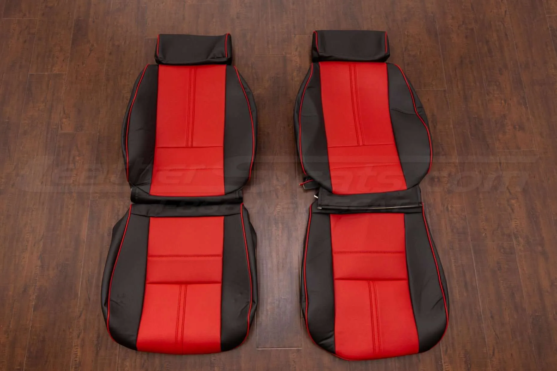 88-92 Chevrolet Camaro Upholstery Kit - Black & Bright Red - Front Seat Upholstery