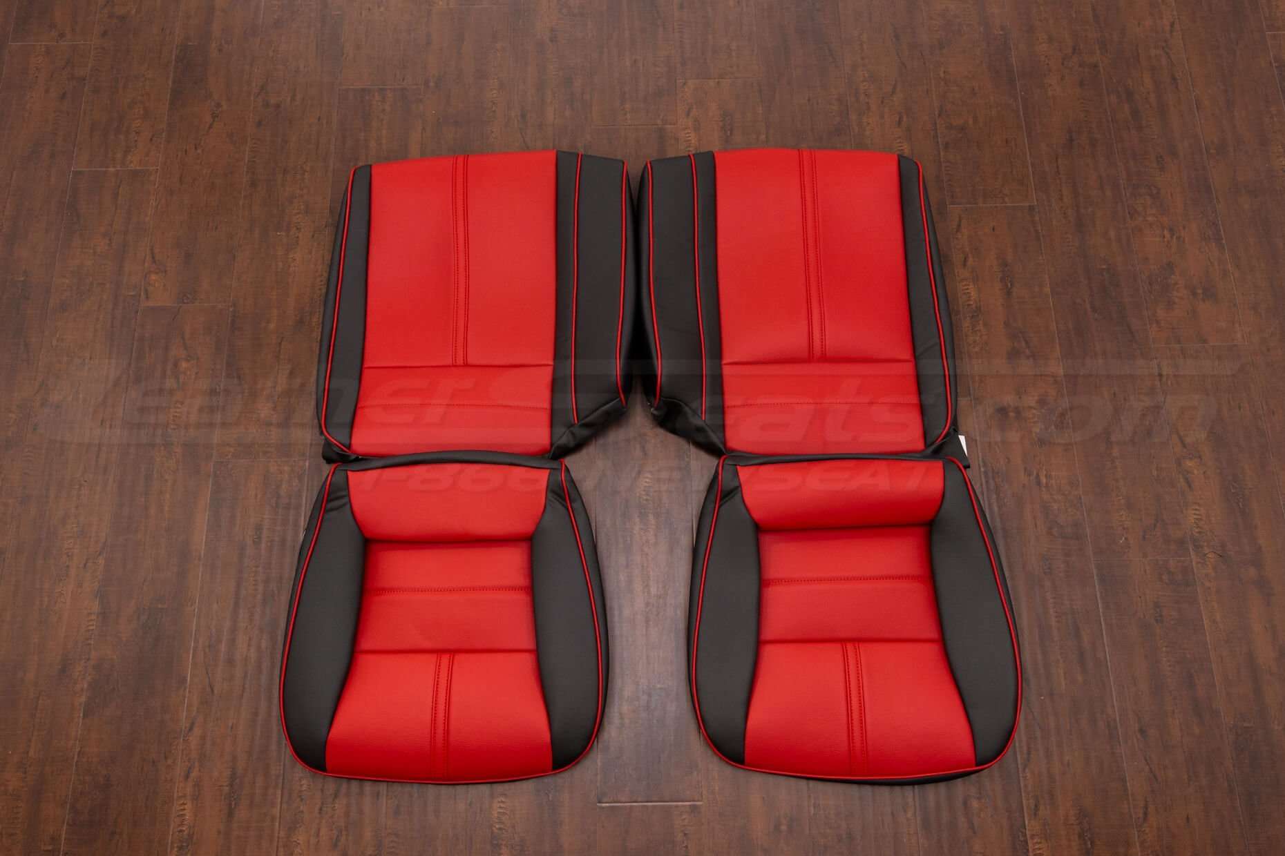 88-92 Chevrolet Camaro Upholstery Kit - Black & Bright Red - Rear seat upholstery