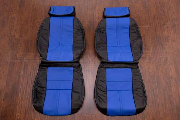 88-92 Chevrolet Camaro Leather Kit - Black & Cobalt - Front seat upholstery