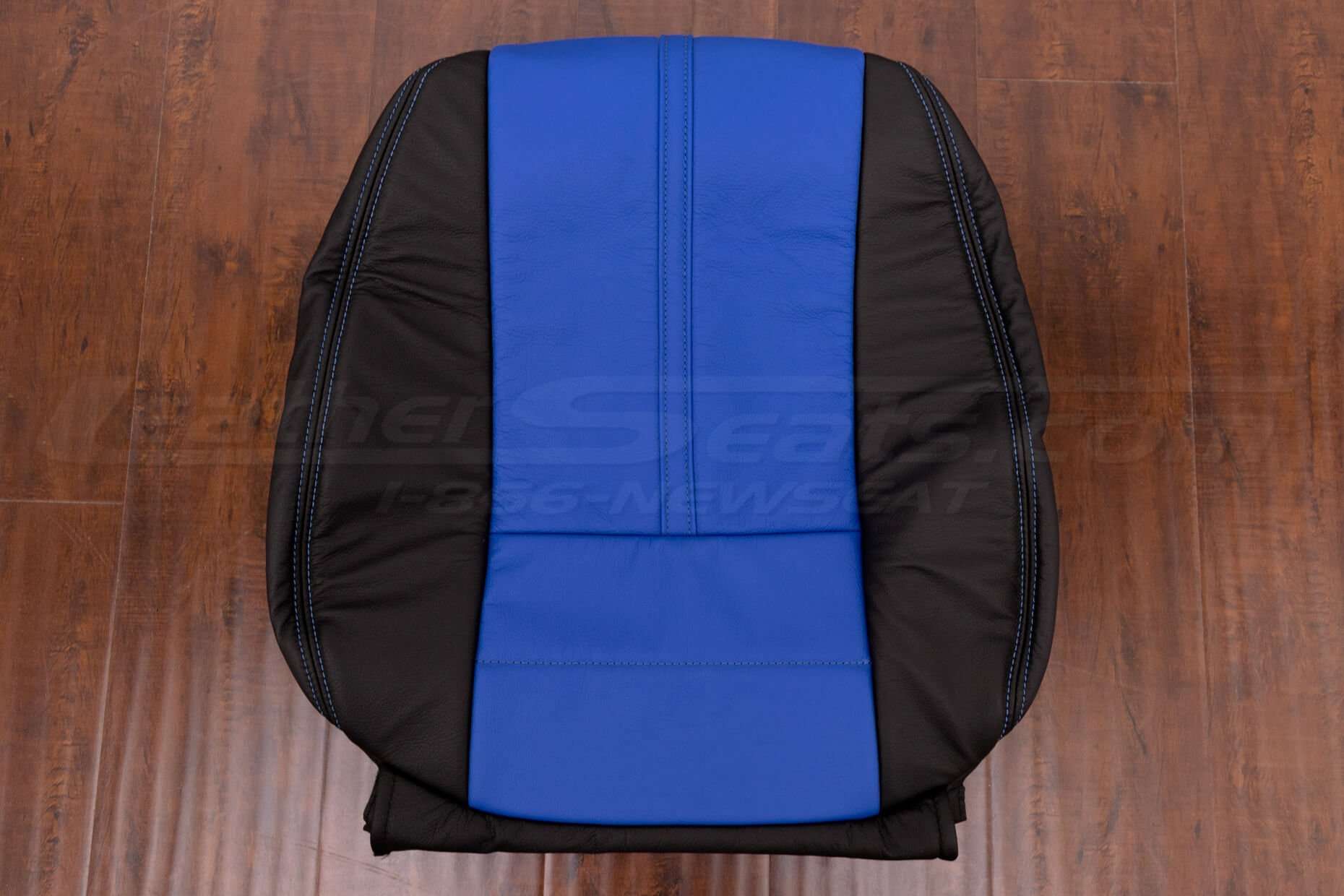88-92 Chevrolet Camaro Leather Kit - Black & Cobalt - Front backrest cushion upholstery