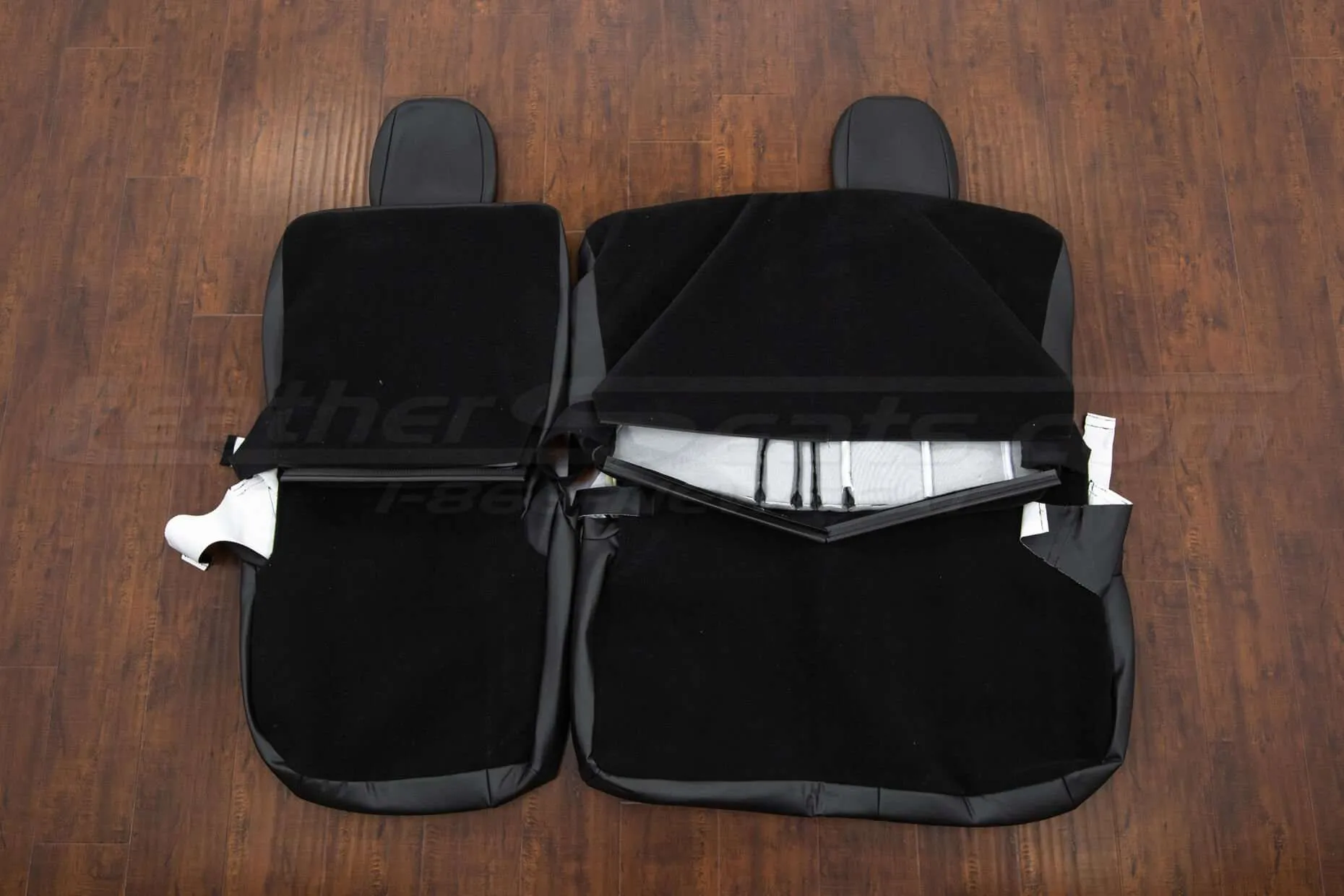 Nissan Titan Upholstery Kit - Black - Back view of rear seats