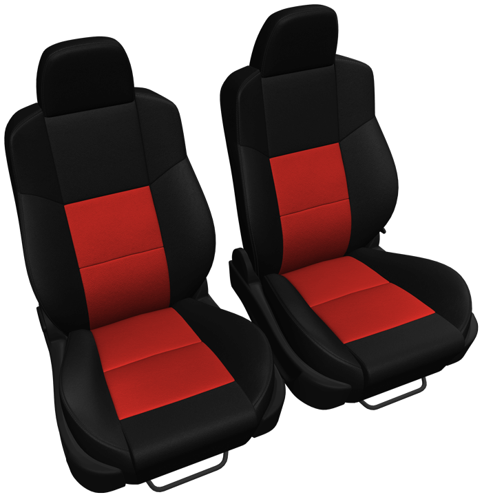 BuildYourOwn_Two-ToneSeats Two-Tone automotive seats in Black & Red