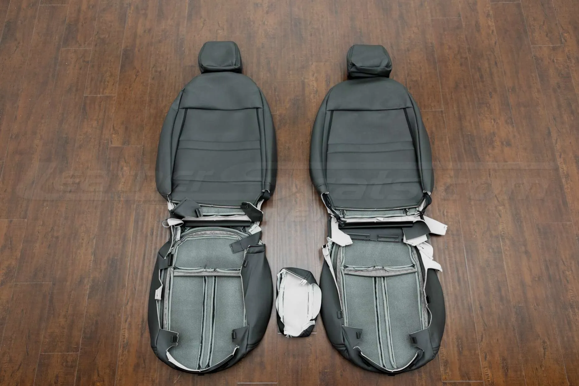 16-21 Honda Civic LX Upholstery Kit - Dark Graphite - Back view of front seats