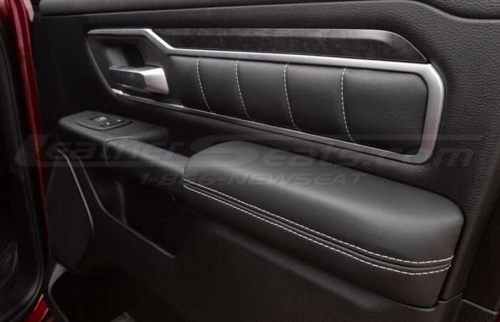 Dodge Ram - Black w/ White Stitching door inserts and armrest