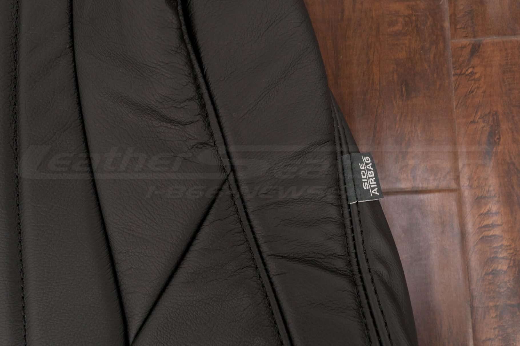 18-21 Honda Accord Leather Kit - Black & Dove Grey - Side double-stitching and airbag tag
