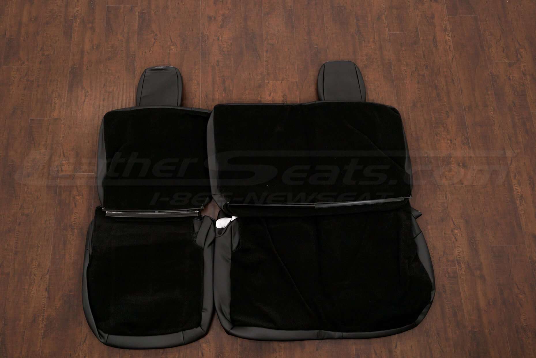 16-21 Nissan titan Leather Kit - Black - Back view of rear seats