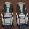 Chevrolet SSR Upholstery Kit - Black & Cobalt - Back view of front seat