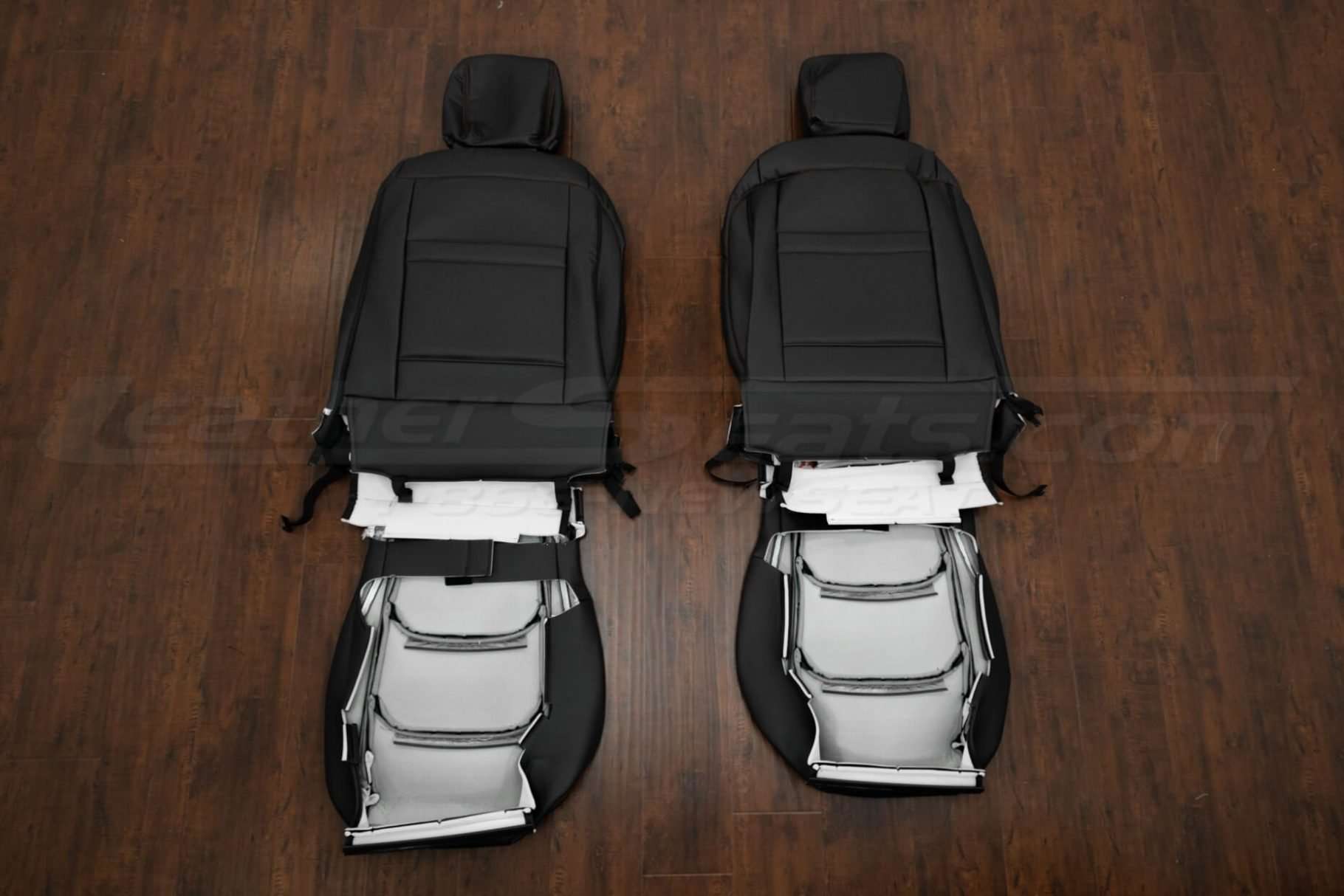 16-21 Chevrolet Camaro Upholstery Kit - Black & Red - Back view of front seats