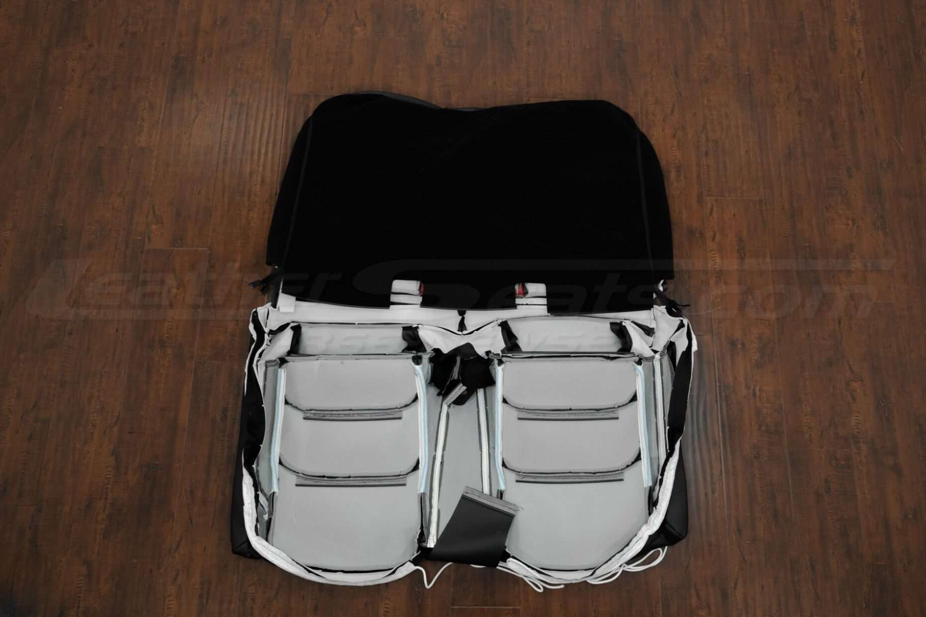 16-21 Chevrolet Camaro Upholstery Kit - Black & Red - Back view of rear seats