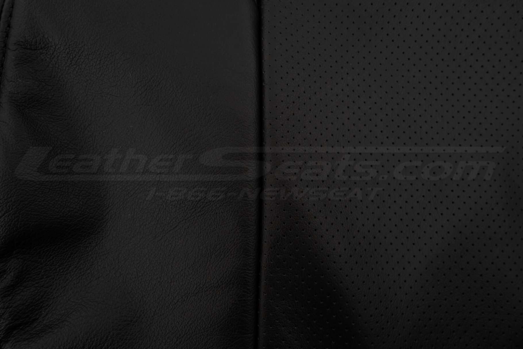 04-06 Pontiac GTO Leather Kit - Ecstasy Black - Leather and perforation texture comparison