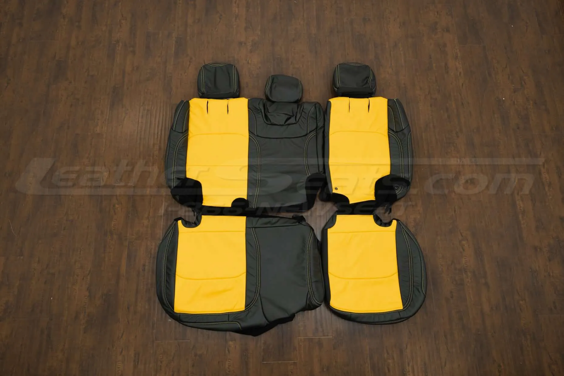 2018-2021 Jeep Wrangler Upholstery kit - Black & Velocity Yellow - Rear