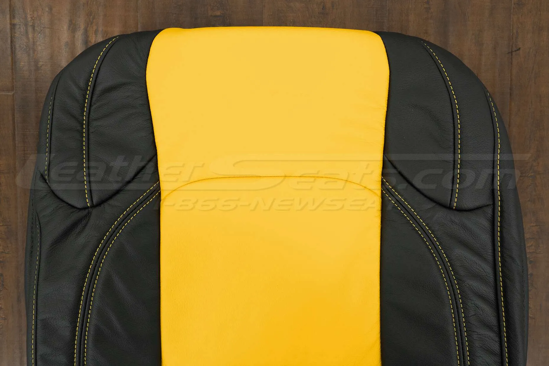2018-2021 Jeep Wrangler Upholstery kit - Black & Velocity Yellow - Upper section of backrest
