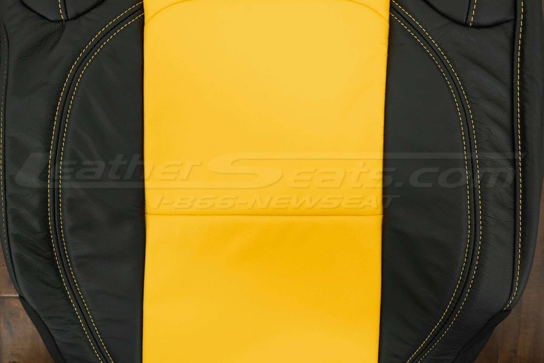 2018-2021 Jeep Wrangler Upholstery kit - Black & Velocity Yellow - Backrest close-up