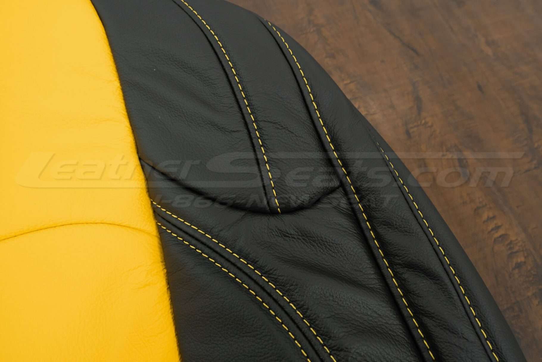 2018-2021 Jeep Wrangler Upholstery kit - Black & Velocity Yellow - Side stitching