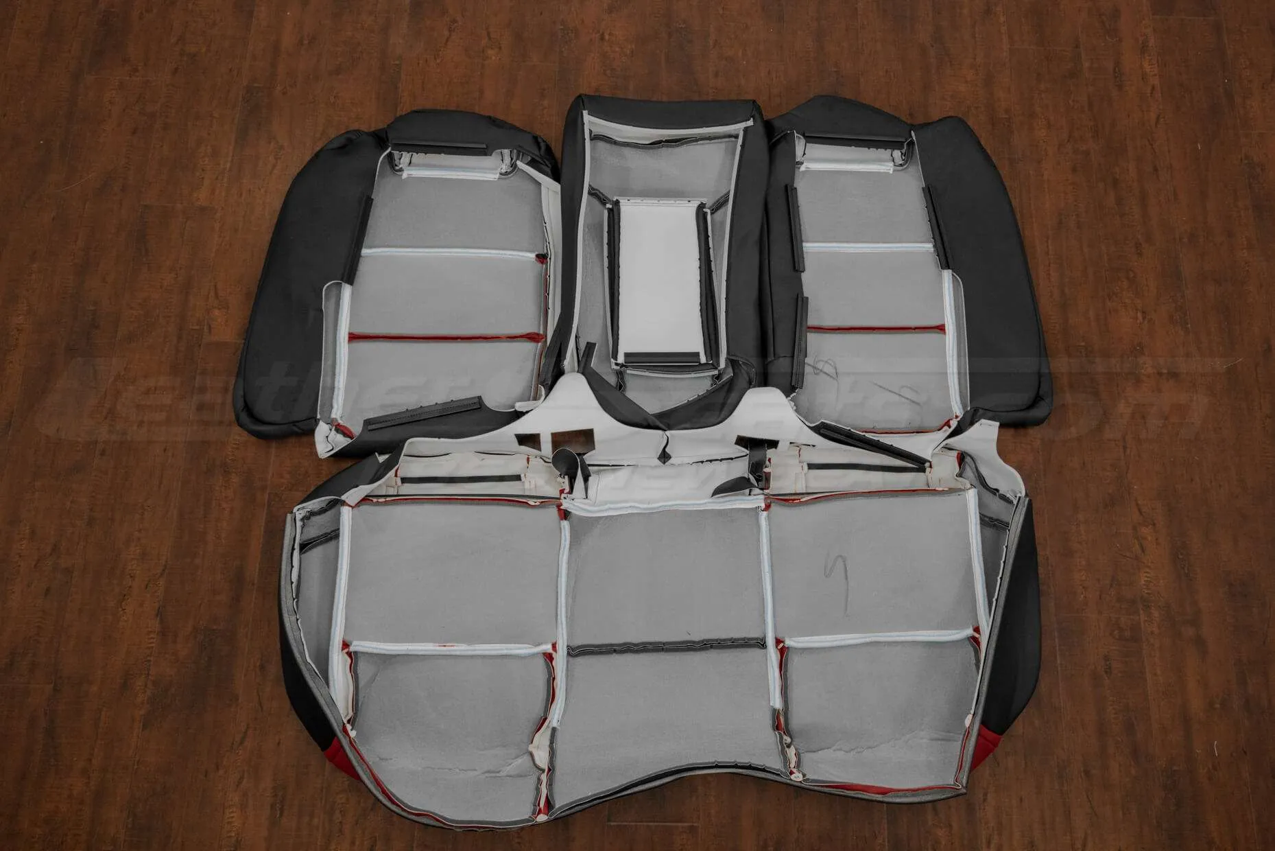 Pontiac G8 Leather Kit - Black & Red - Back view of rear seats