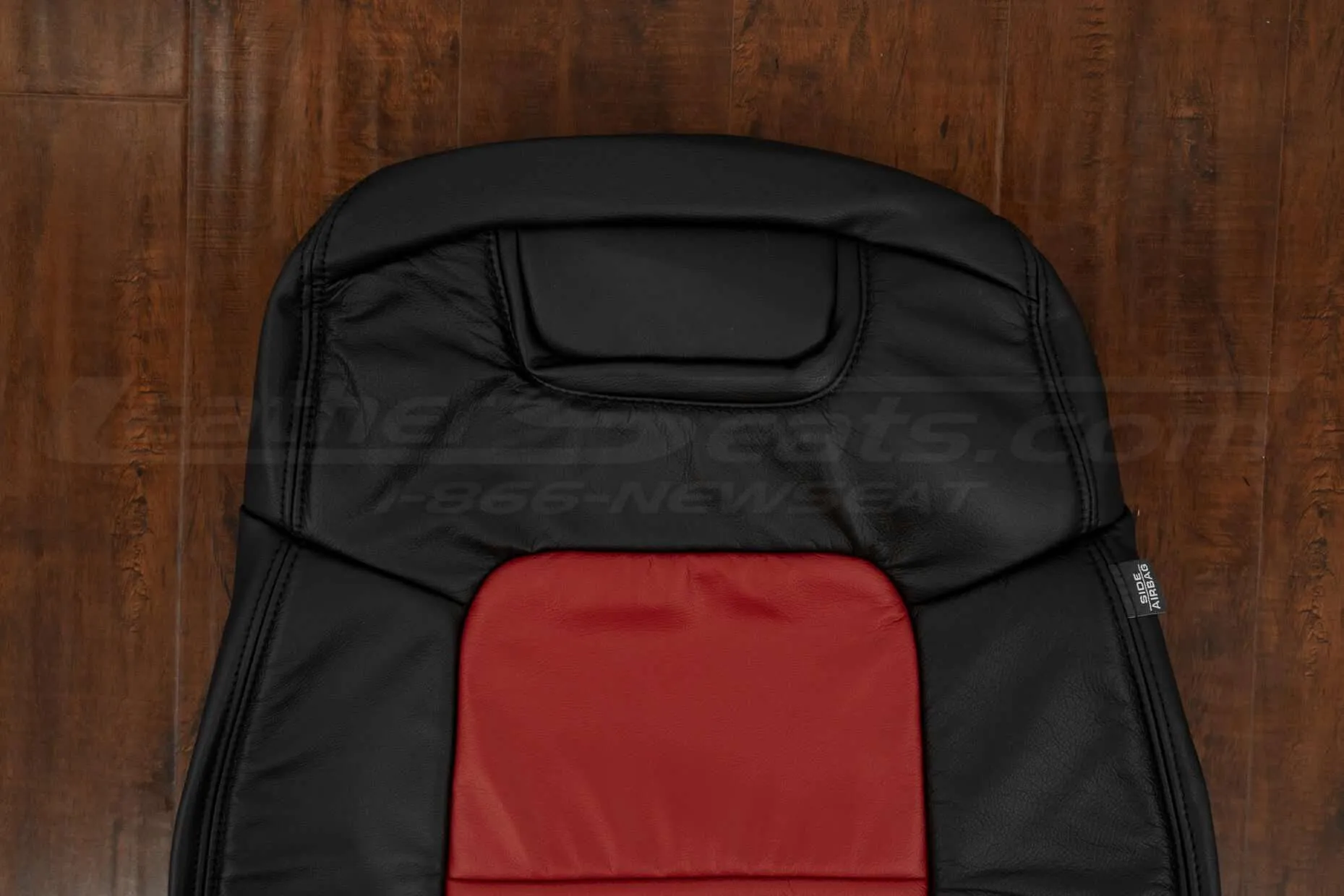 Pontiac G8 Leather Kit - Black & Red - Top section of front backrest