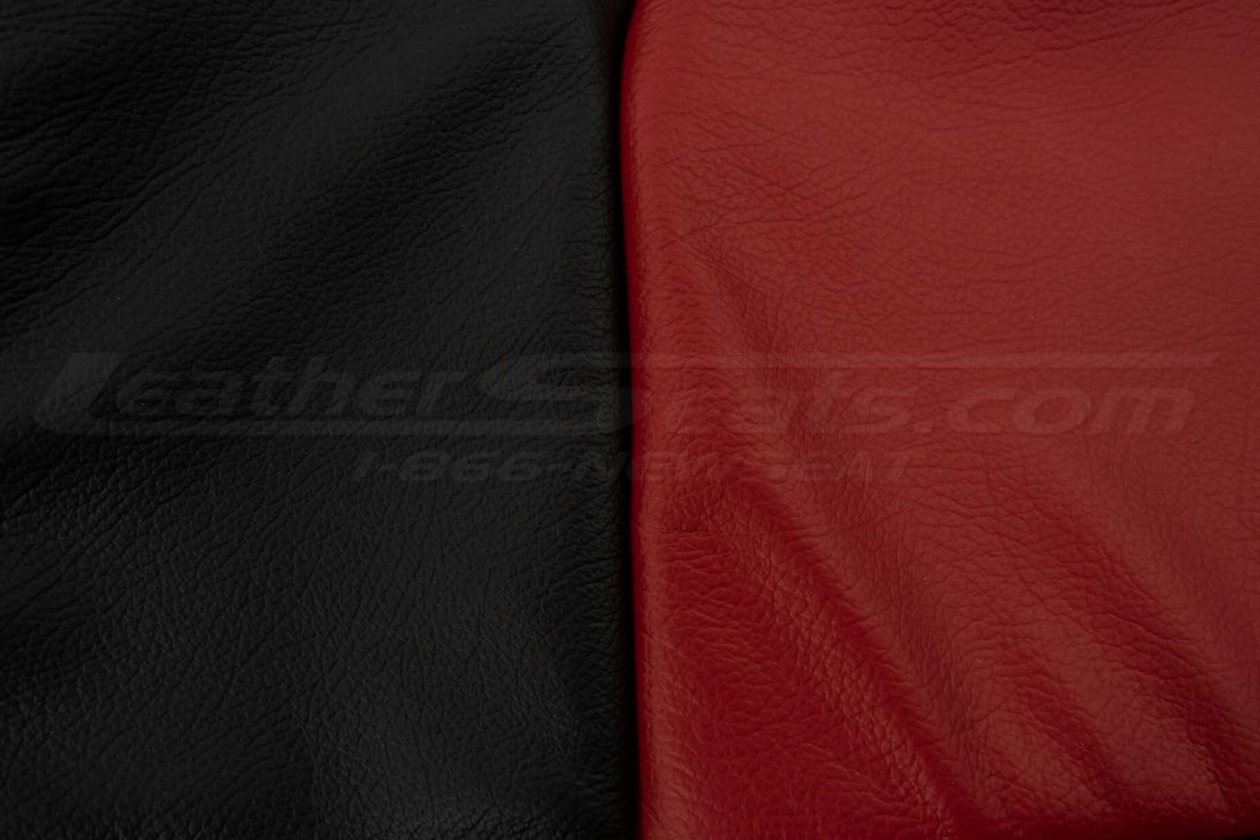 Pontiac G8 Leather Kit - Black & Red - Black and red leather texture and color comparison