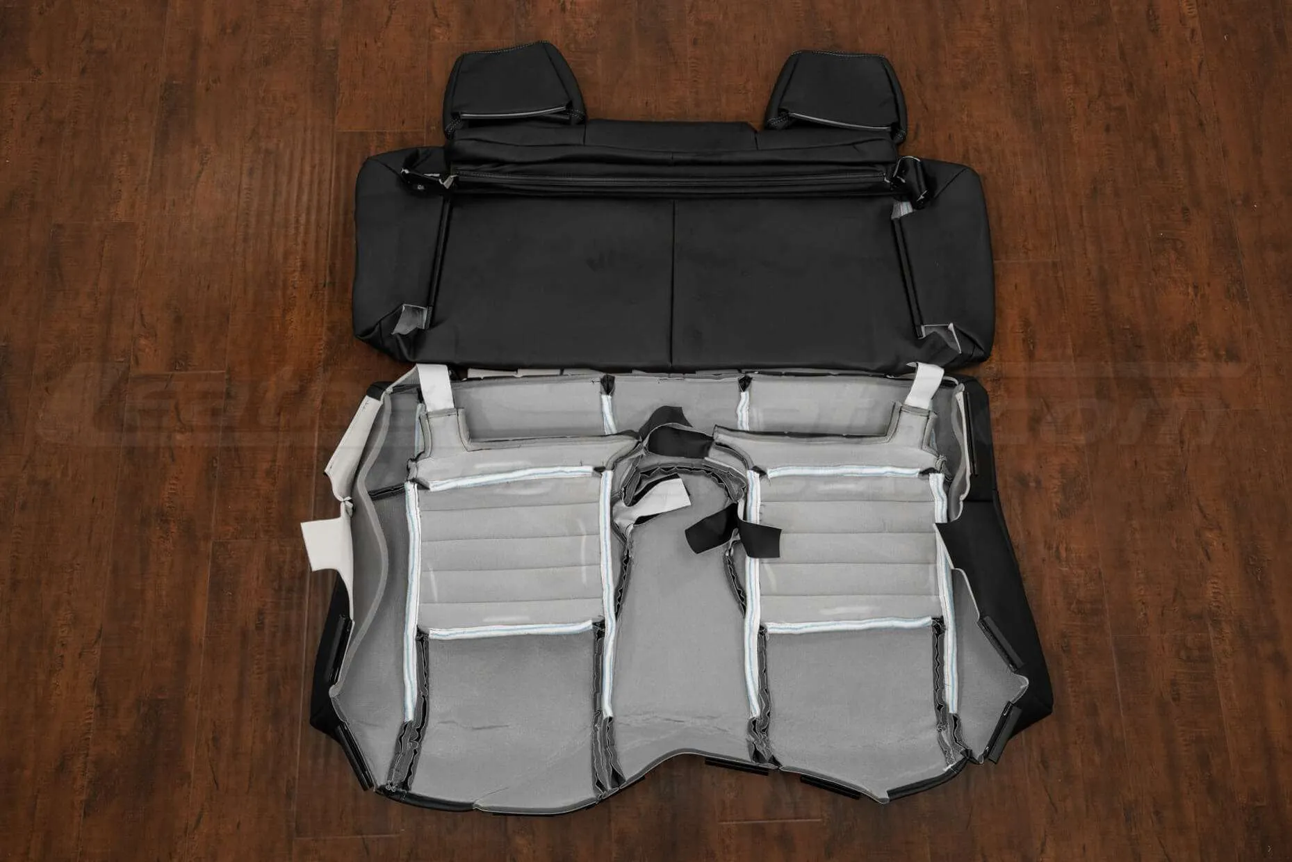 13-14 Ford Mustang Upholstery Kit - Black - Back view of rear seats