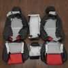 04-06 Pontiac GTO Leather Kit - Black & Bright Red - Back view of rear seats and bolsters