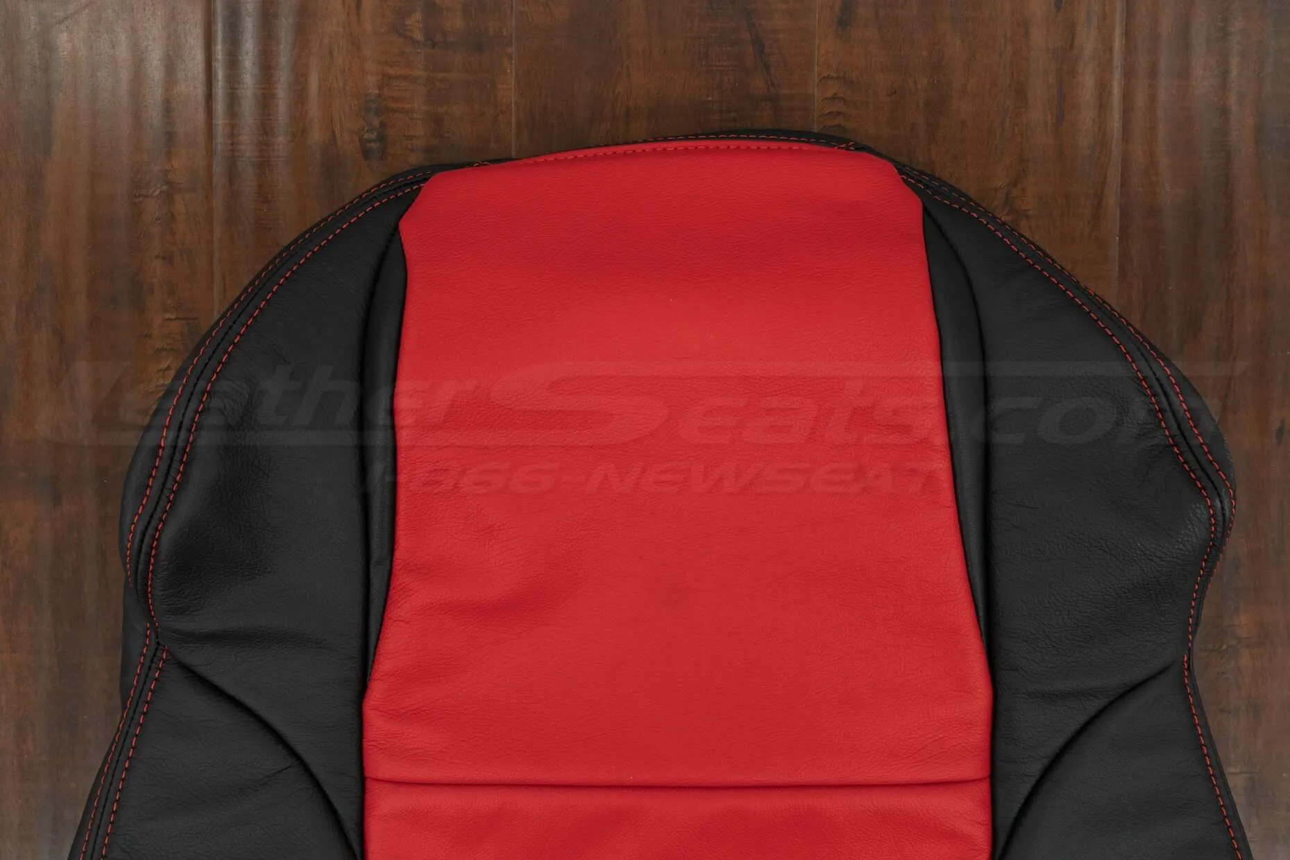 04-06 Pontiac GTO Leather Kit - Black & Bright Red - Upper portion of front backrest