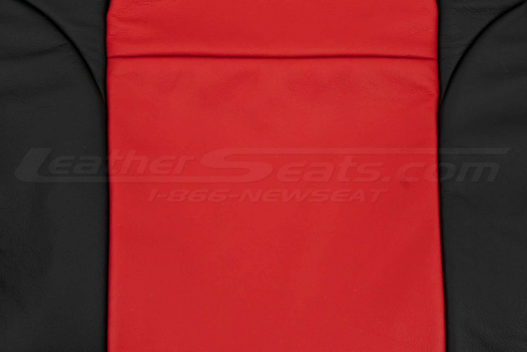 04-06 Pontiac GTO Leather Kit - Black & Bright Red - Backrest insert close-up