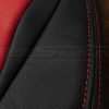 04-06 Pontiac GTO Leather Kit - Black & Bright Red - Double-stitching close- up