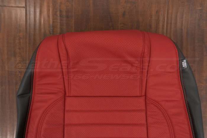 10-14 Ford Mustang Upholstery Kit - Black & Red - Upper section of front backrest