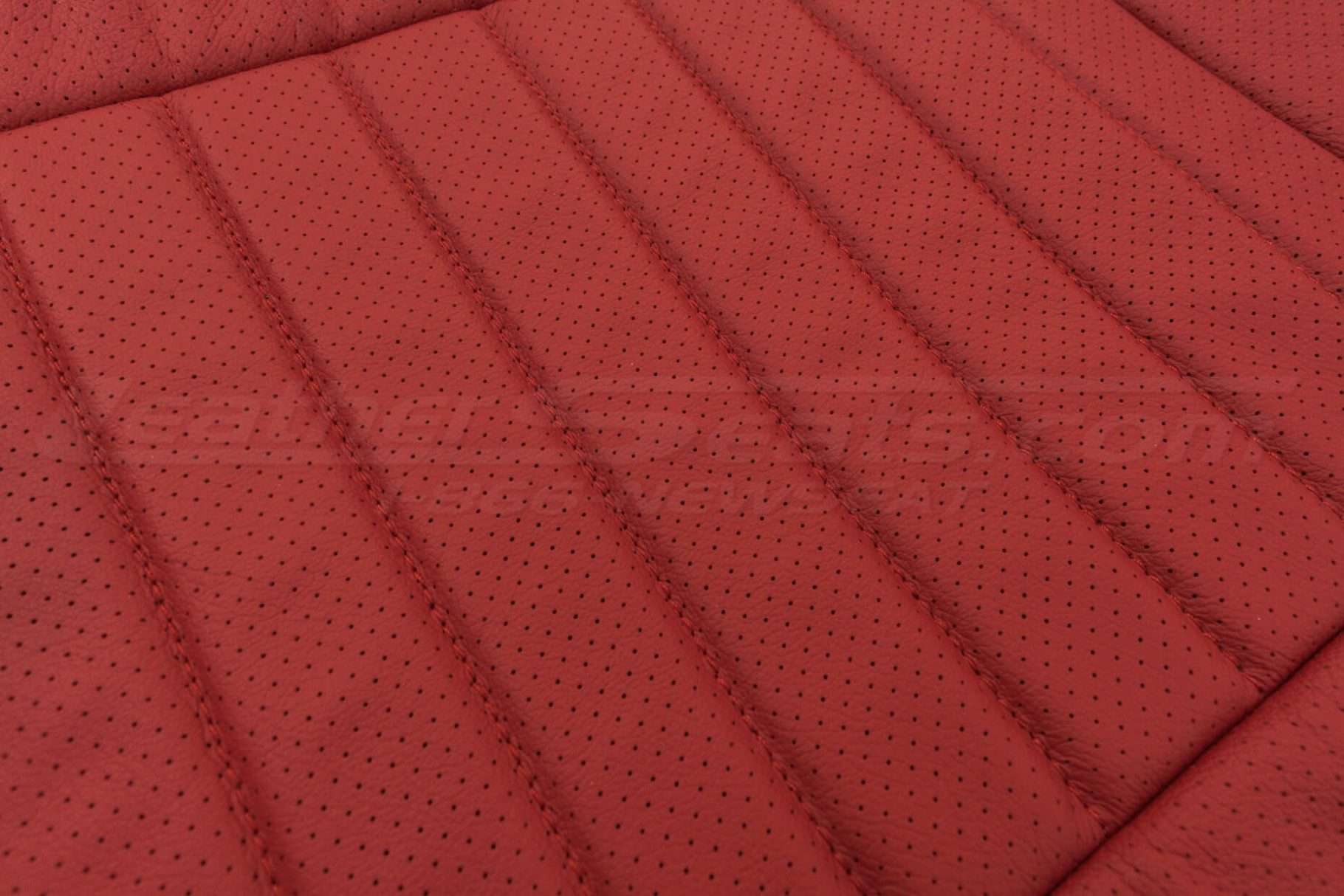 10-14 Ford Mustang Upholstery Kit - Black & Red - Perforation close-up