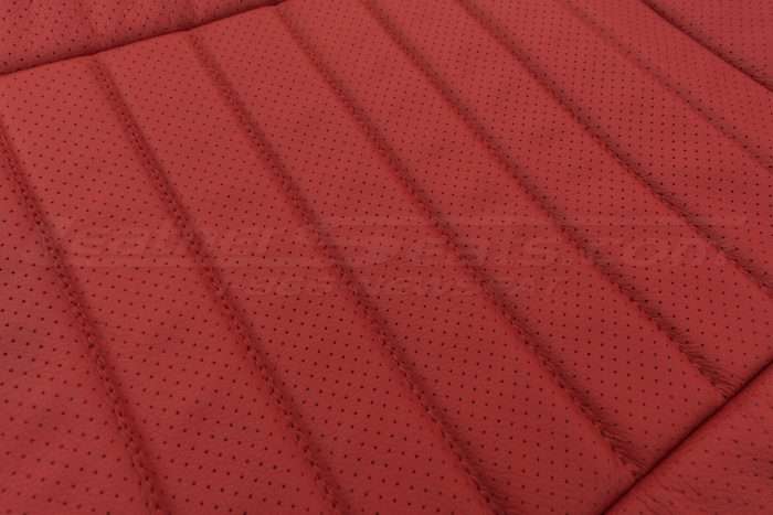 10-14 Ford Mustang Upholstery Kit - Black & Red - Perforation close-up