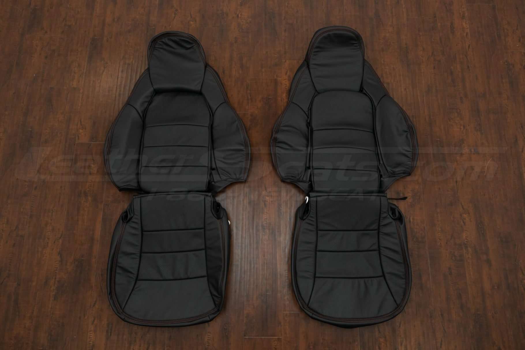 Chevrolet Corvette Leather Kit - Black - Front seat upholstery