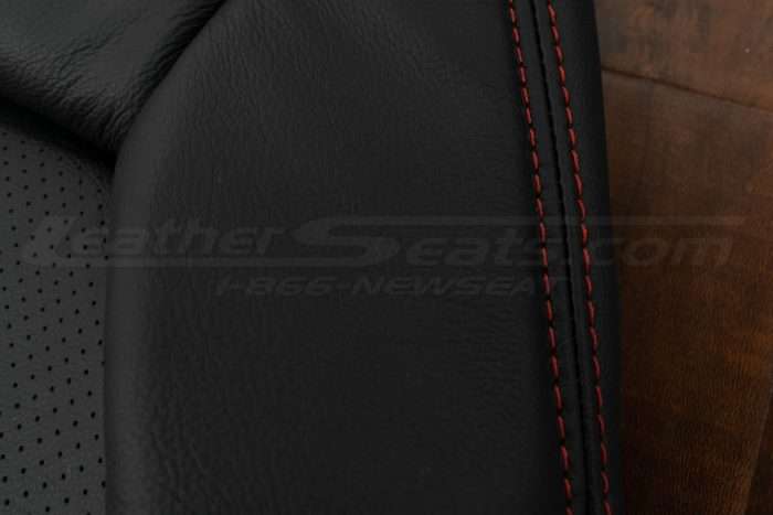 Chevrolet Corvette Leather Kit - Black - Red double-stitching