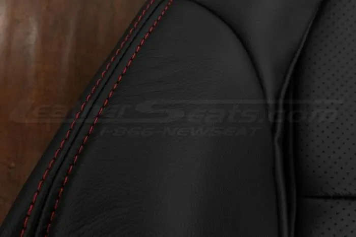 Chevrolet Corvette Leather Kit - Black - Side red double-stitching